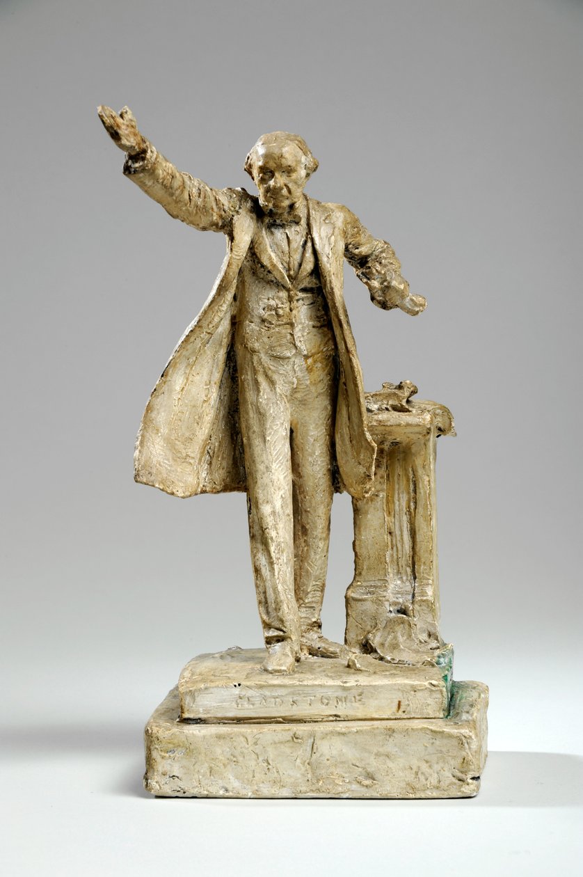 Maquette til statuen af William Ewart Gladstone on the Strand, London, ca. 1905 (gips) af William Hamo Thornycroft