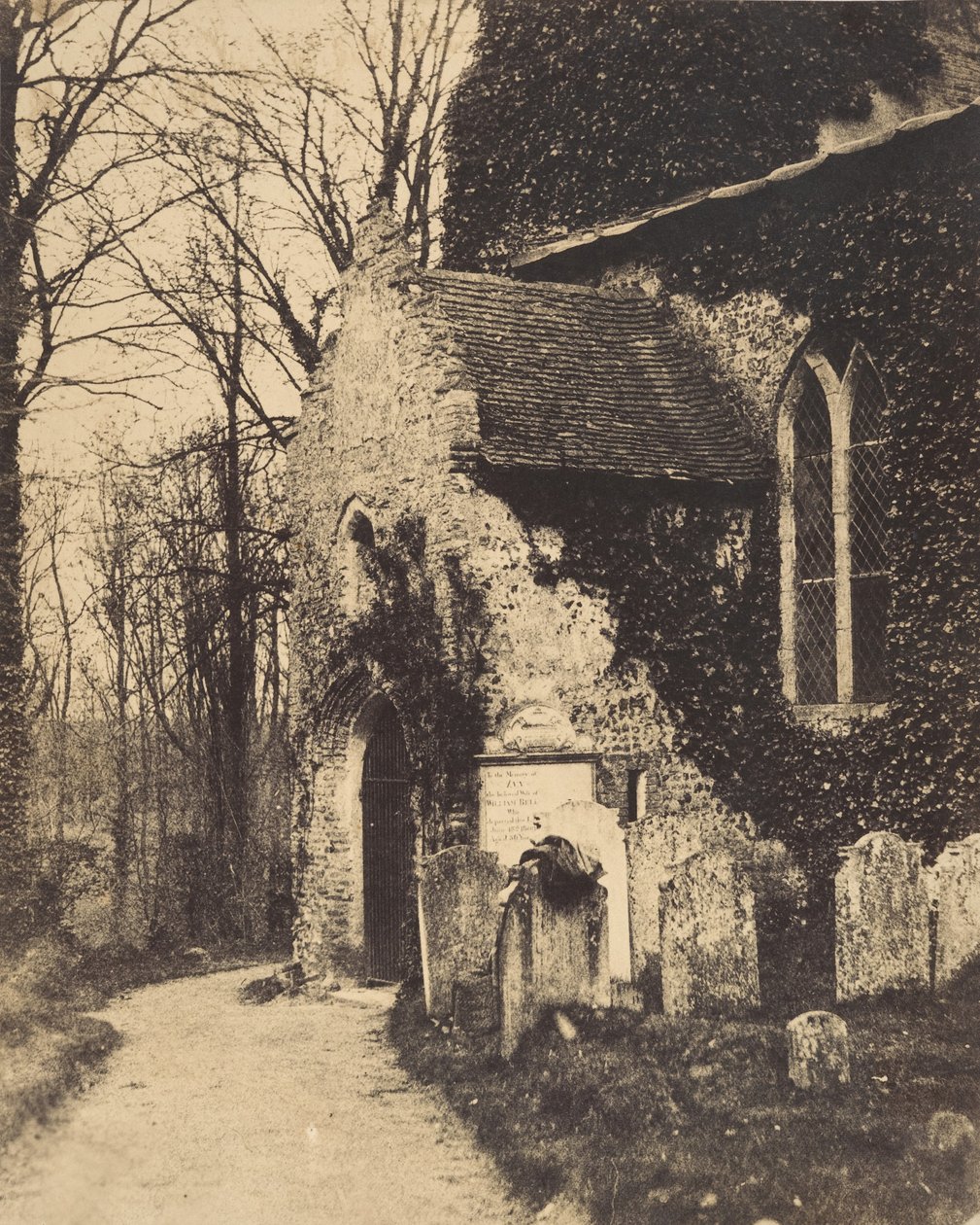 Church Porch, Earlham, nær Norwich, 1857. af William Harcourt Ranking