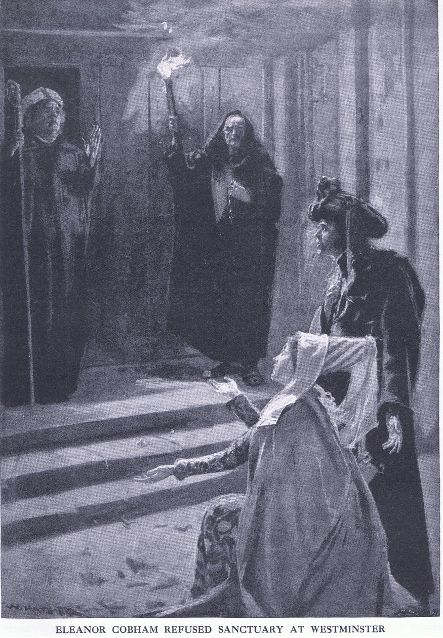Eleanor Cobham nægtede et fristed i Westminster fra Cassells History of the British People udgivet af Waverley Book Company Limited, ca. 1940 af William Hatherell
