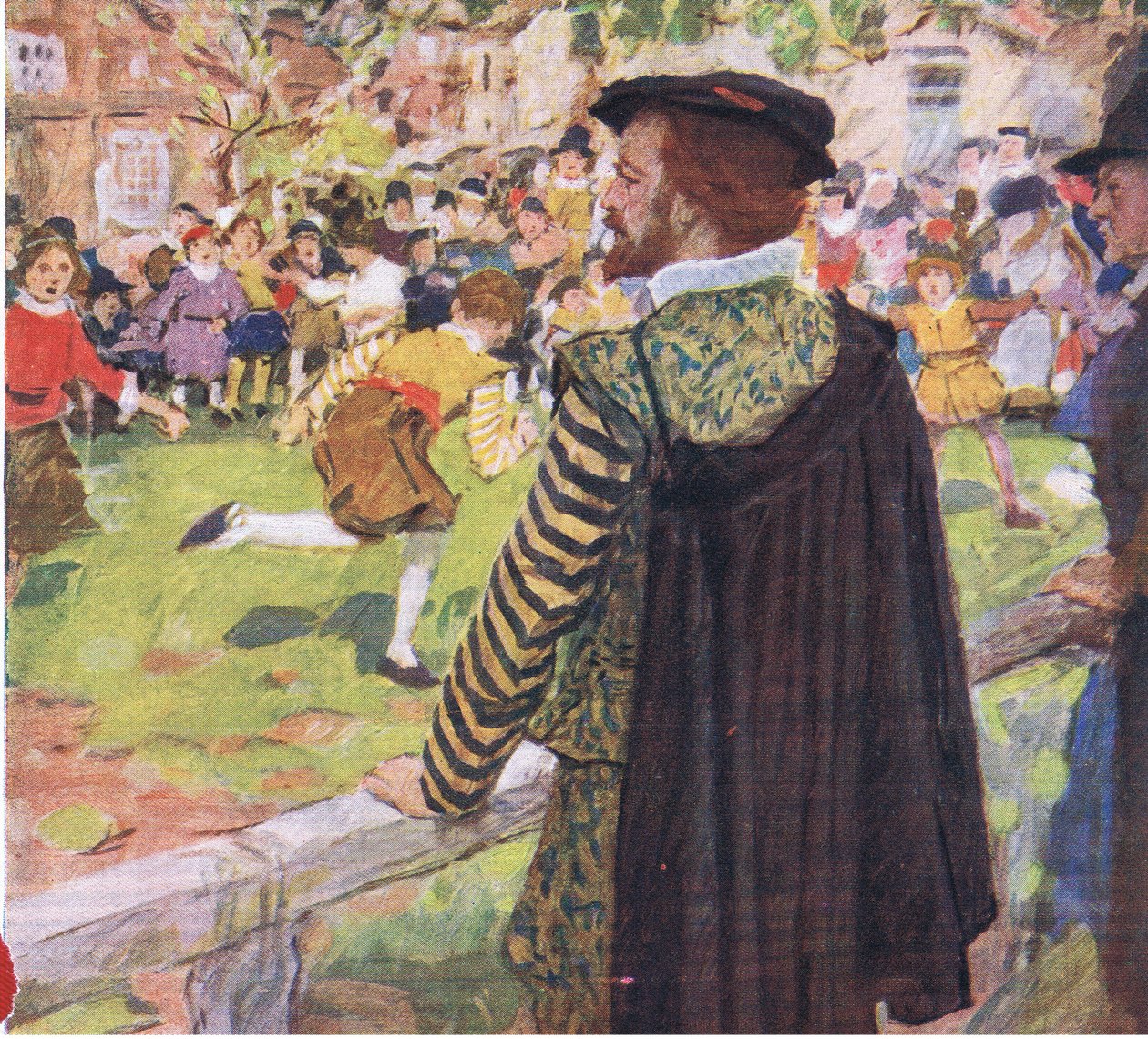 Shakespeare ser børn lege i nærheden af Temple Bar, fra My Magazine, pub.1922 af William Hatherell