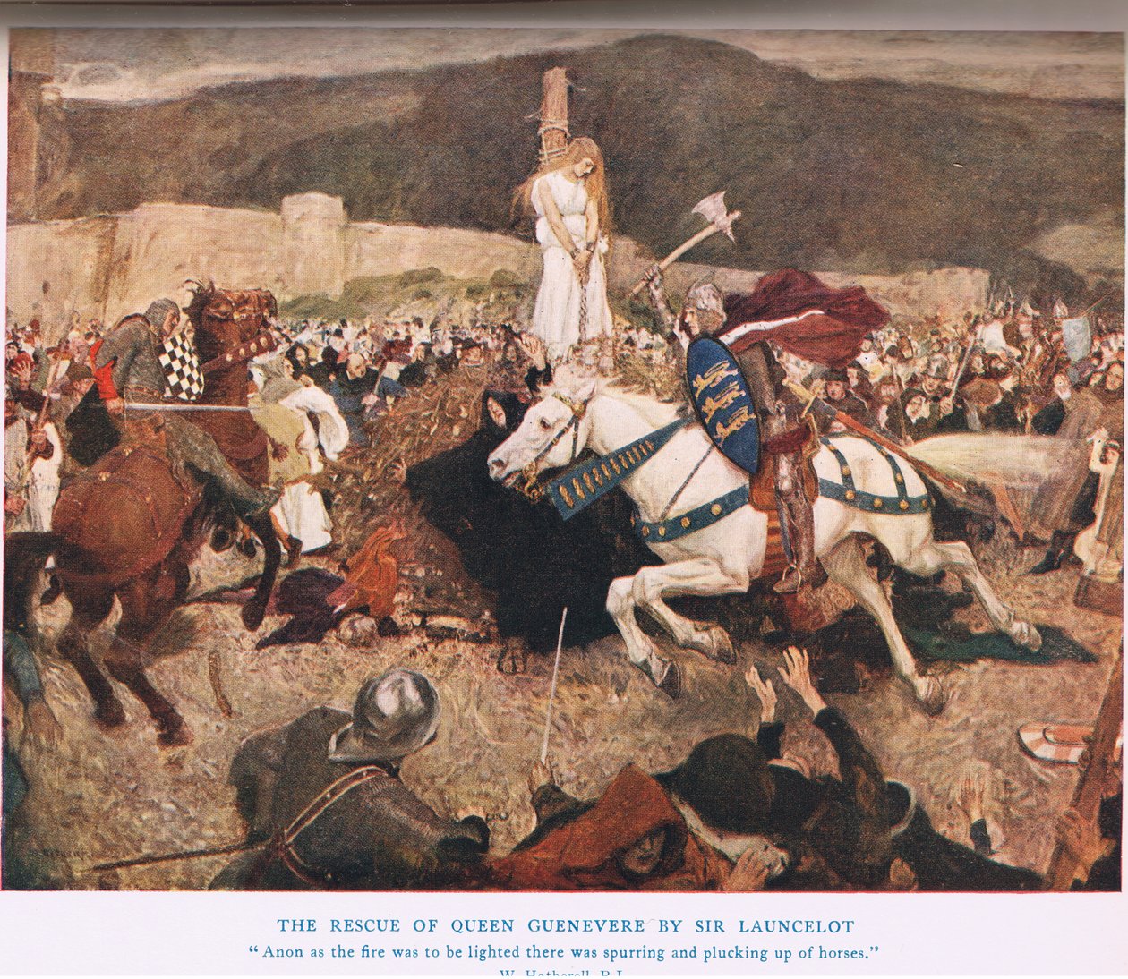 The Rescue of Queen Guenevere af Sir Lancelot, illustration fra 
