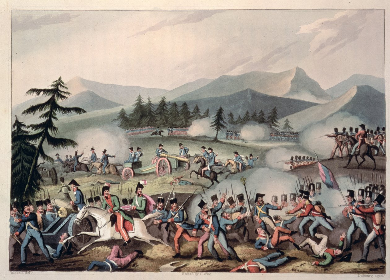 Slaget ved Barrosa, 5. marts, 1811, ætset af I. Clarke, akvatinteret af M. Dubourg, 1811 (akvatint) af William Heath