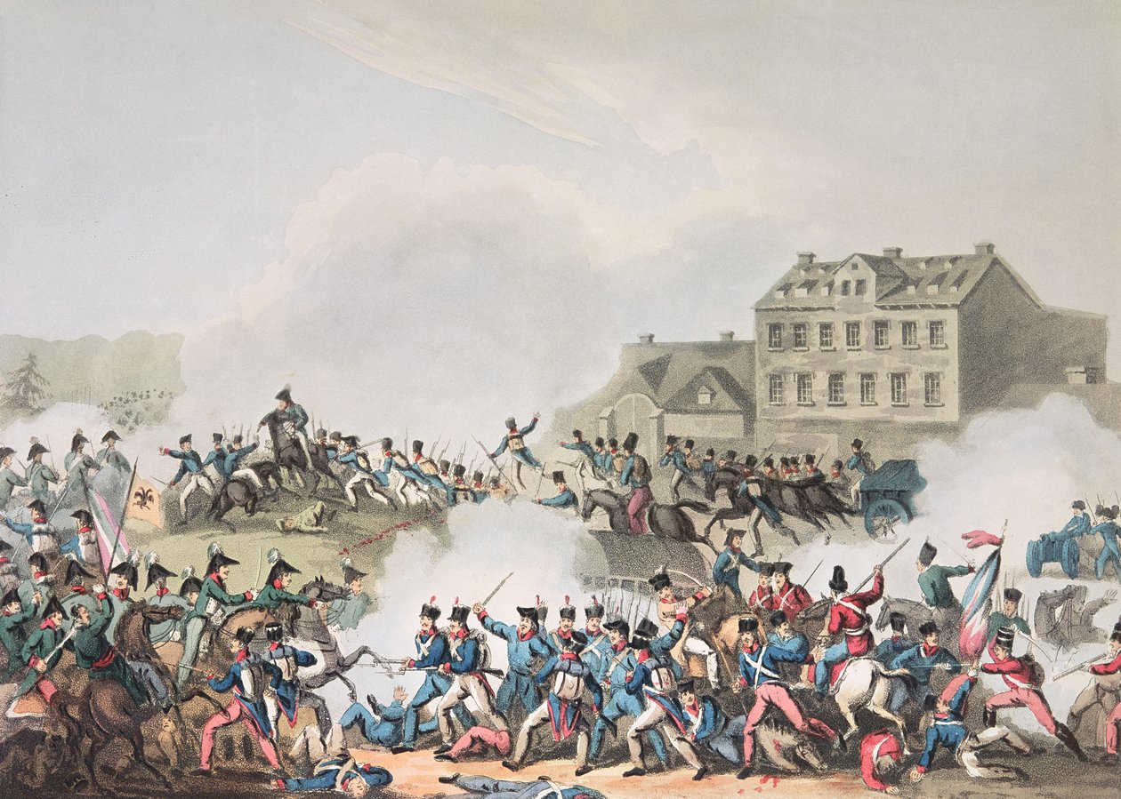 Slaget ved Leipsic (Leipzig), 19. oktober 1813: ætset af I. Clarke, akvatinteret af M. Dubourg (akvatint) af William Heath