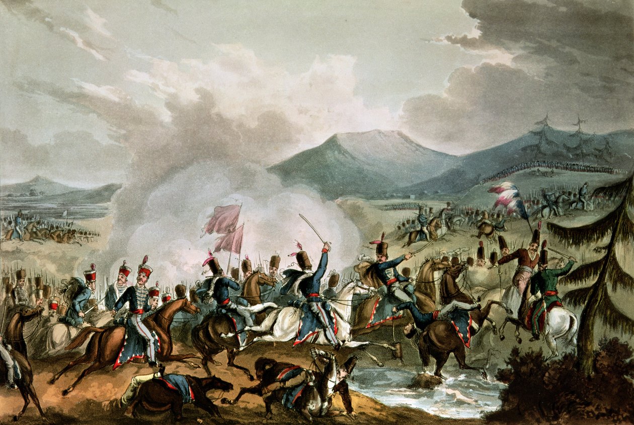 Slaget ved Morales, 2. juni, 1813: graveret af Thomas Sutherland (f.c. 1785) af William Heath