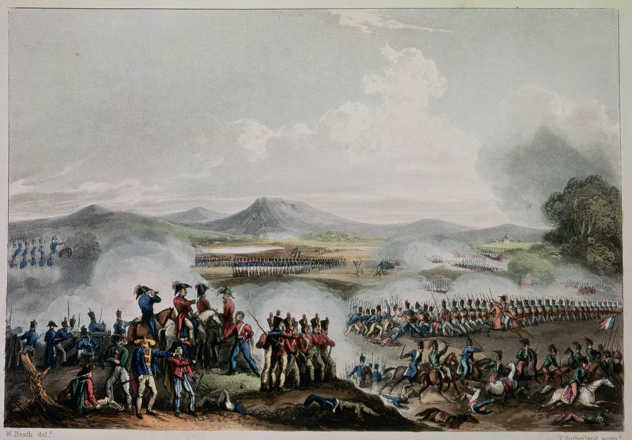 Slaget ved Talavera, 28. juli, 1809, indgraveret af Thomas Sutherland (f.c.1785) af William Heath