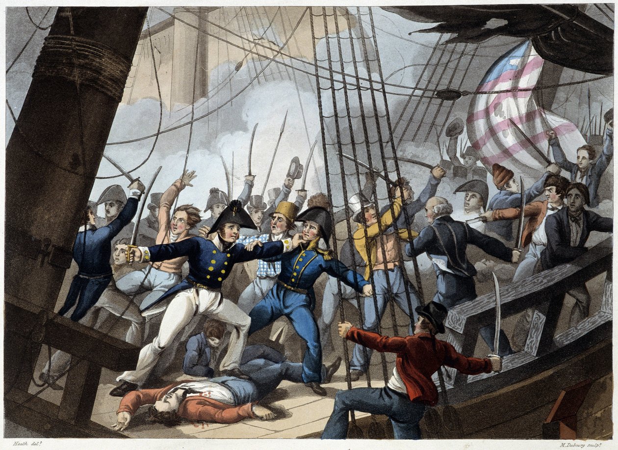 Kollision af den amerikanske båd Chesapeake af William Heath