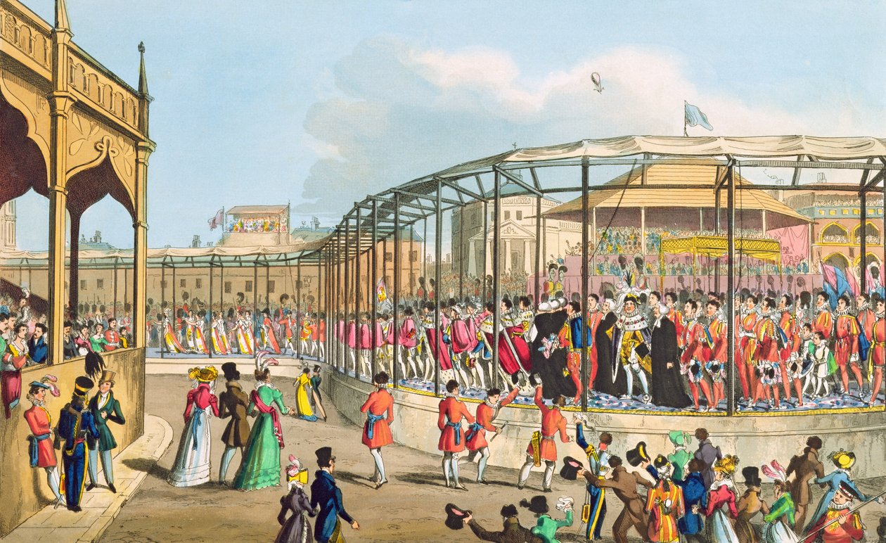 Kroningsprocession af Georg IV, 1821 (akvatinte) af William Heath