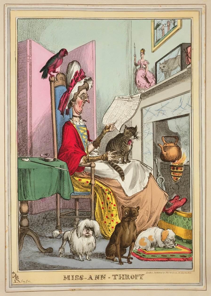 Miss-Ann-Thropy, udgivet af Thomas McLean, London (farvet radering) af William Heath
