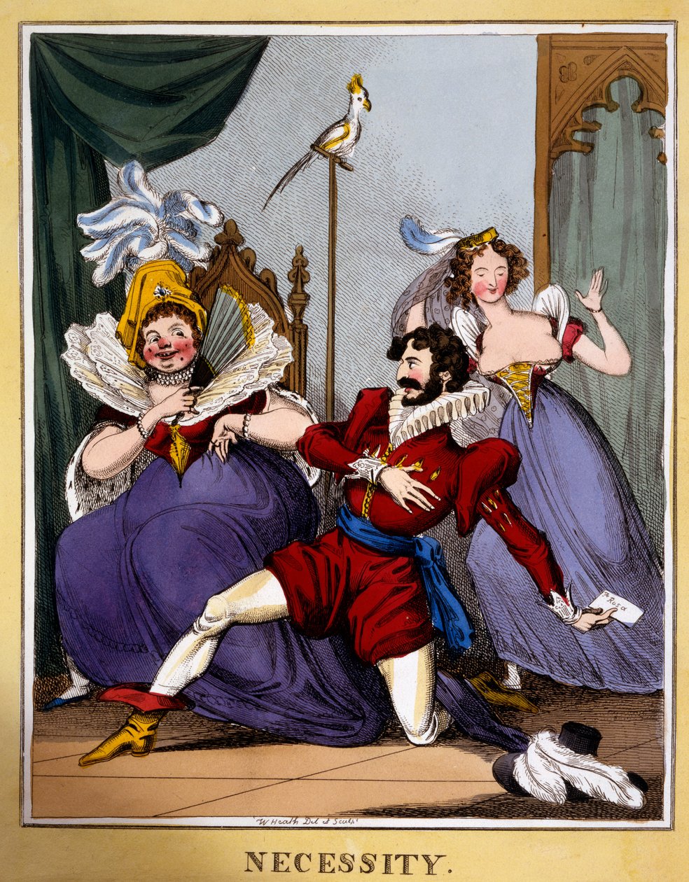Nødvendighed, ca. 1818 (håndkoloreret gravering) af William Heath