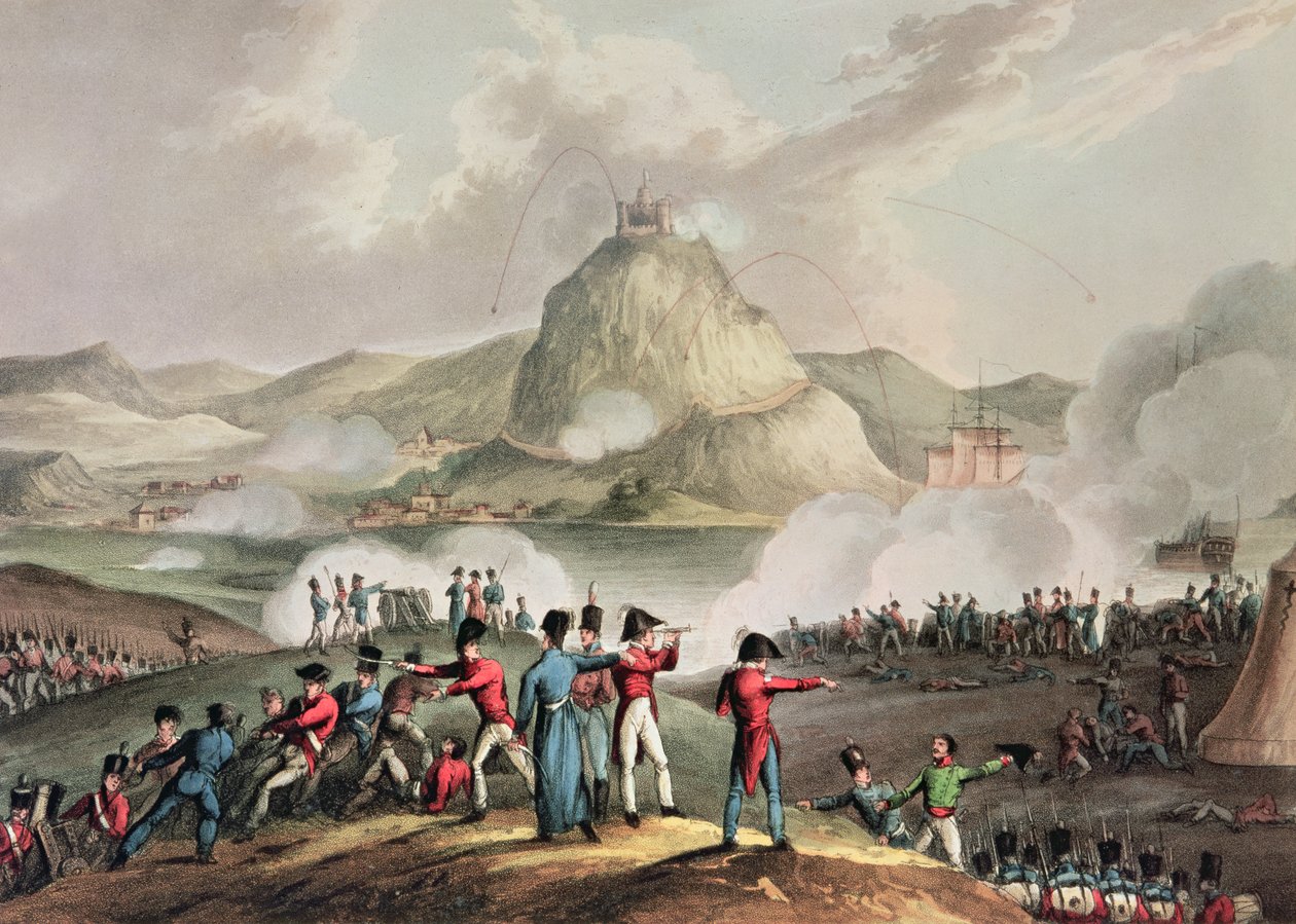 Belejringen af San Sebastian, juli 1813, graveret af Thomas Sutherland (f.c.1785) af William Heath