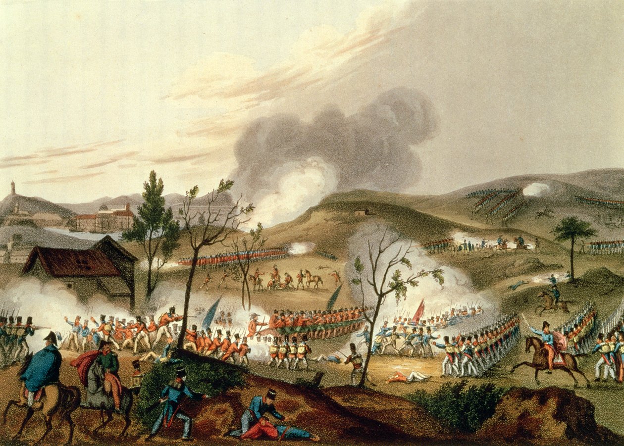 Slaget ved Waterloo, 18. juni 1815 (akvatint) af William Heath