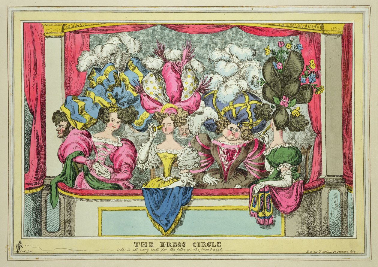 The Dress Circle, udgivet af Thomas McLean, London (farvet radering) af William Heath