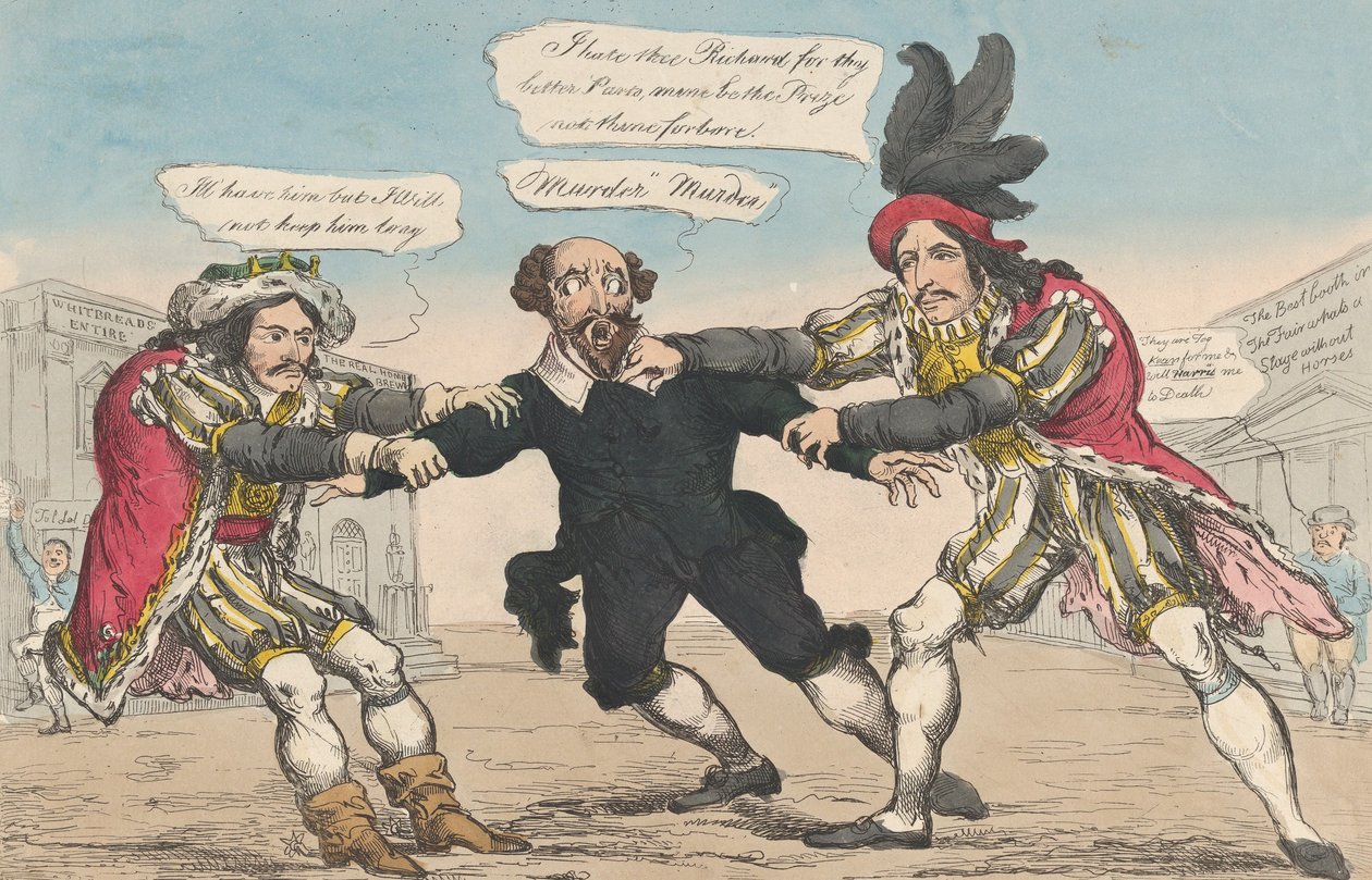 The Rival Richards, eller Shakespeare in Danger, 18. maj 1814. af William Heath