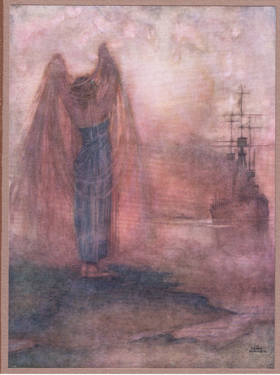 Halifax. Ind i tågen satte mine vogterstænger frem af William Heath Robinson
