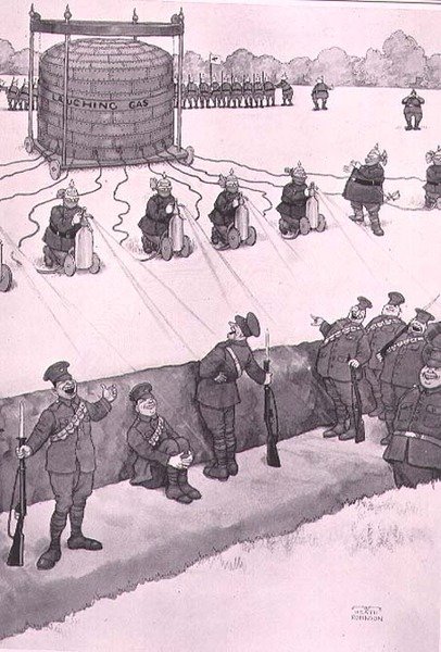 Lattergasangreb, fra "Some Frightful War Pictures" af William Heath Robinson