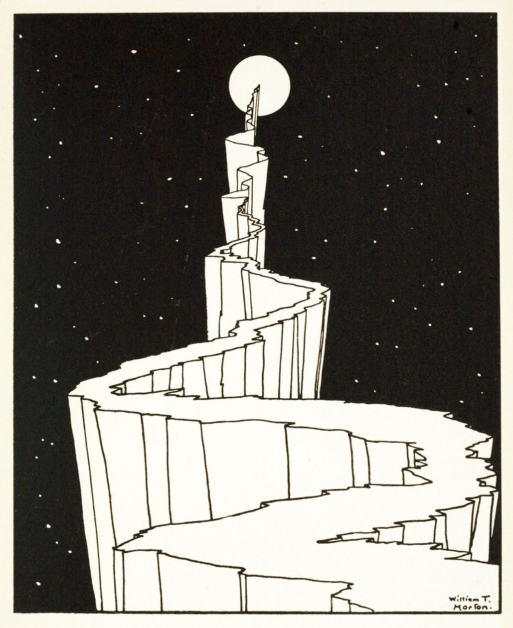 The Path to the Moon, fra A Book of Images, pub. 1898 (gravering) af William Heath Robinson
