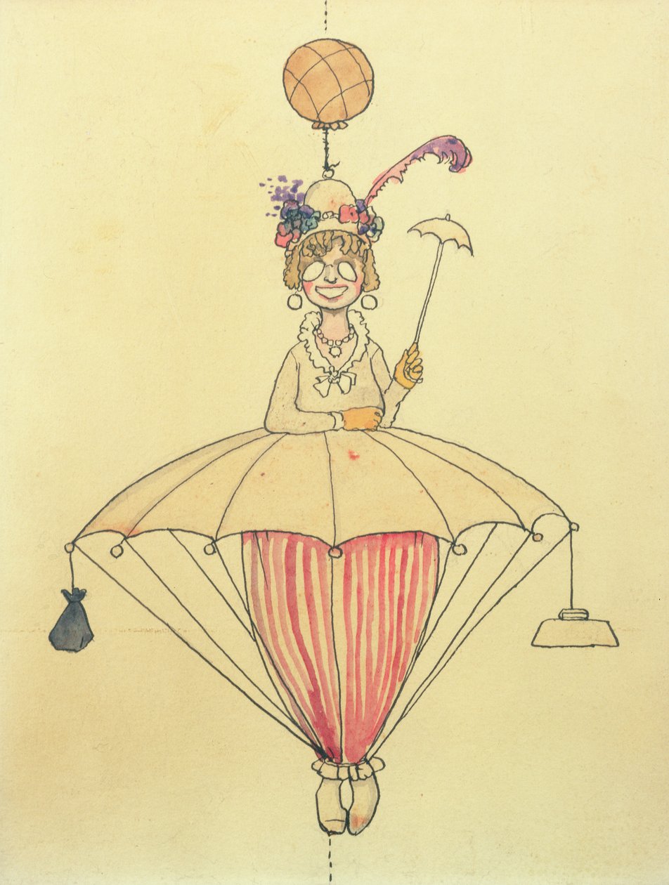 Det personlige luftrejsesystem til damer af William Heath Robinson