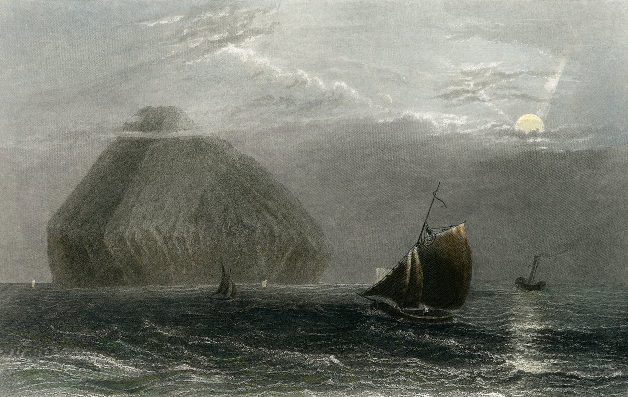 Ailsa Craig, graveret af J. T. Willmore (håndfarvet gravering) af William Henry Bartlett