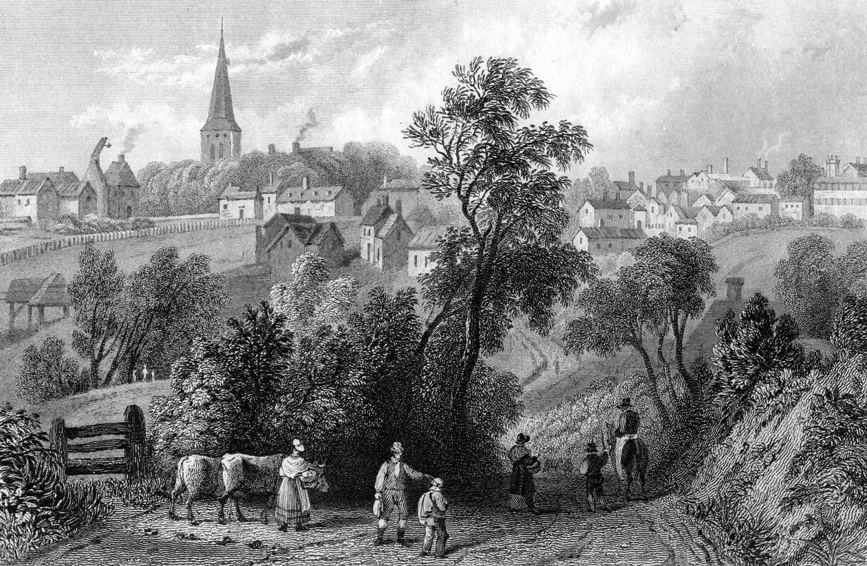Braintree, Essex, graveret af Henry Adlard, 1832 af William Henry Bartlett