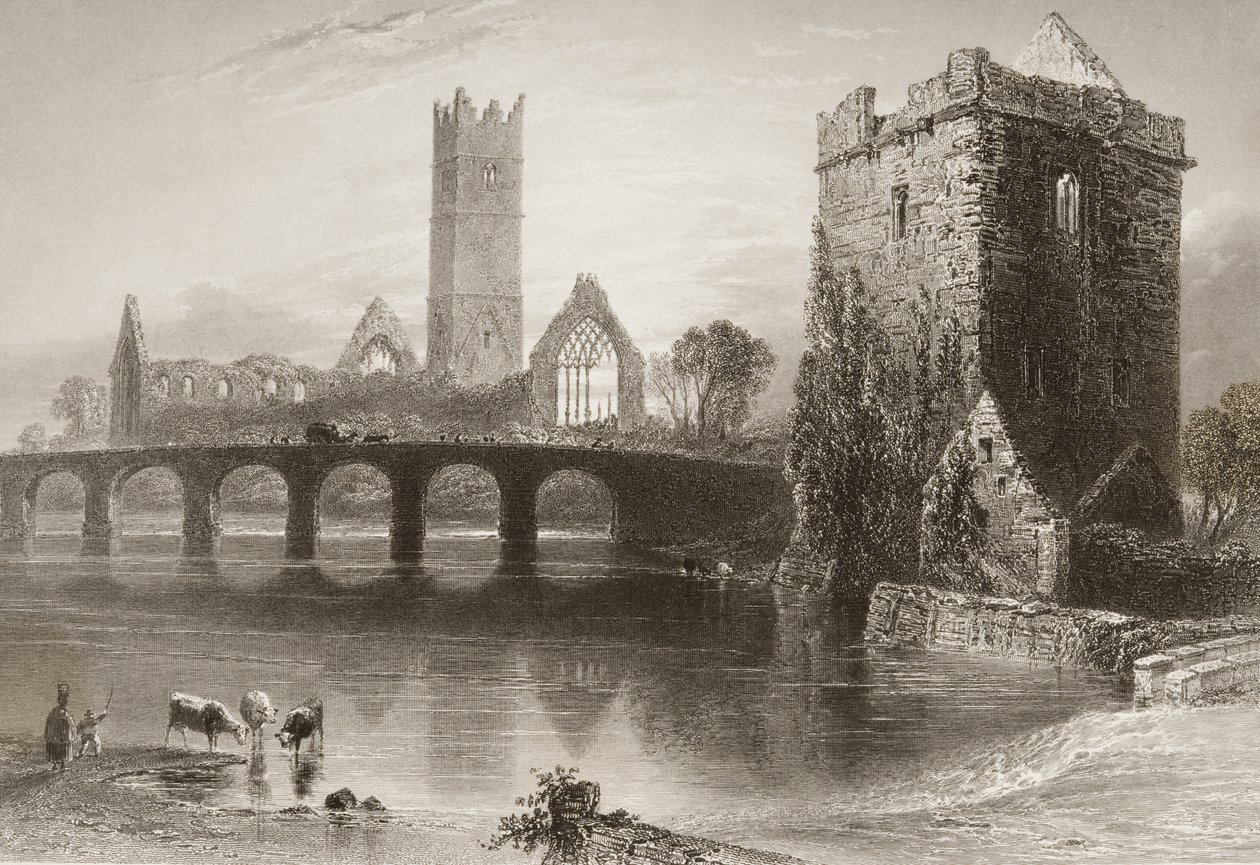 Clare Abbey, County Clare, Irland, fra 
