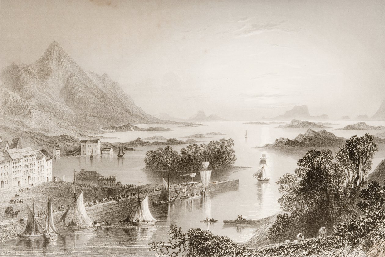 Clew Bay set fra Westport, County Mayo, fra 