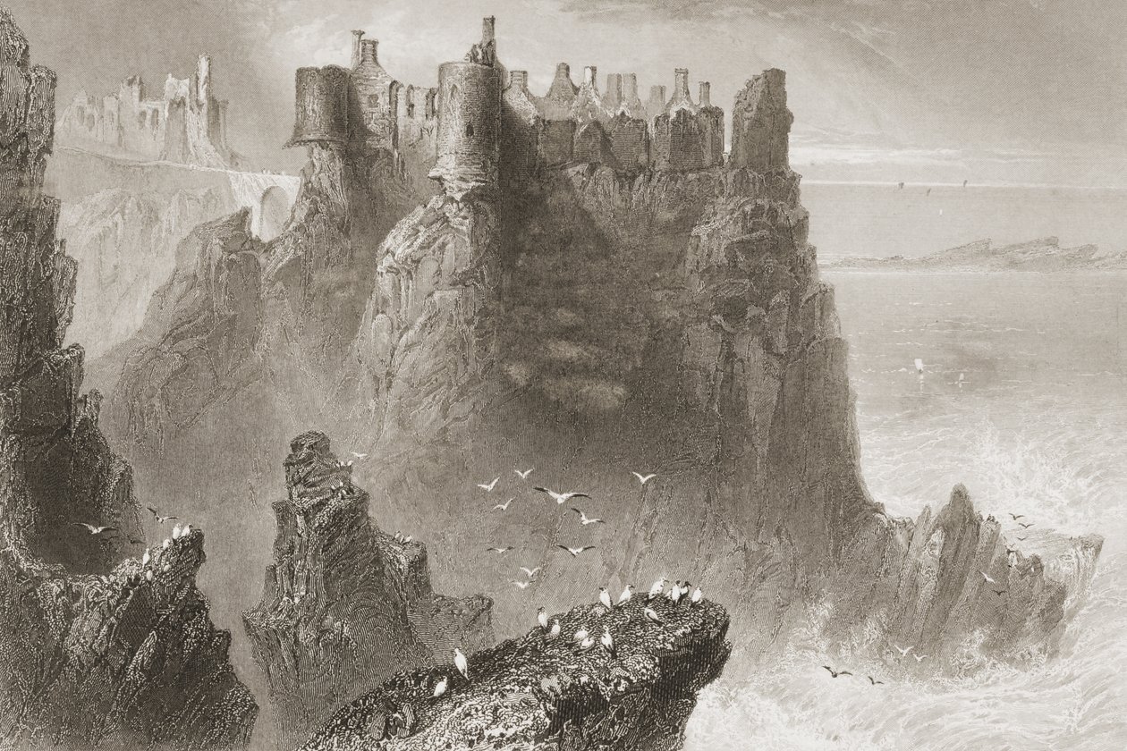 Dunluce Castle, County Antrim, Nordirland, fra 