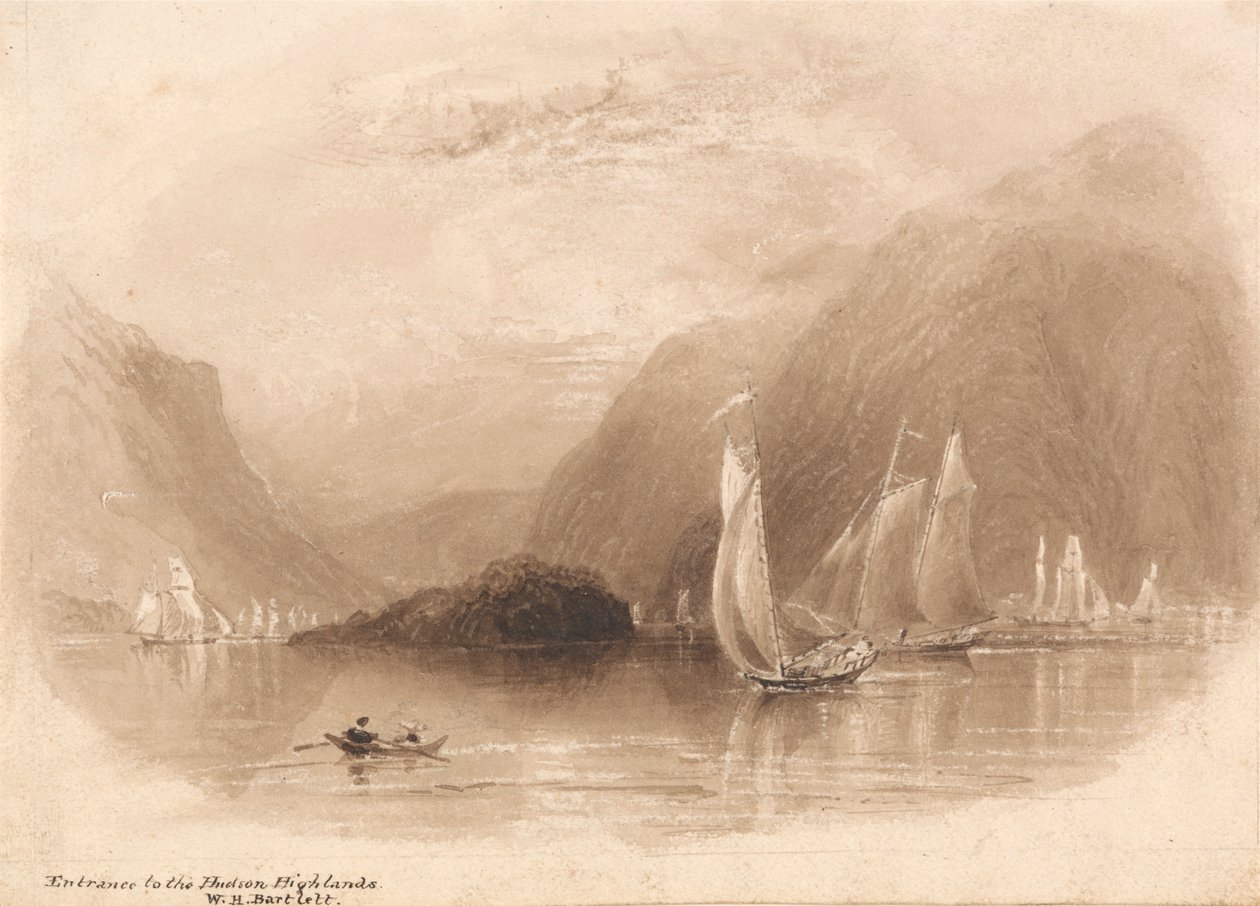 Indgang til Hudson Highlands af William Henry Bartlett