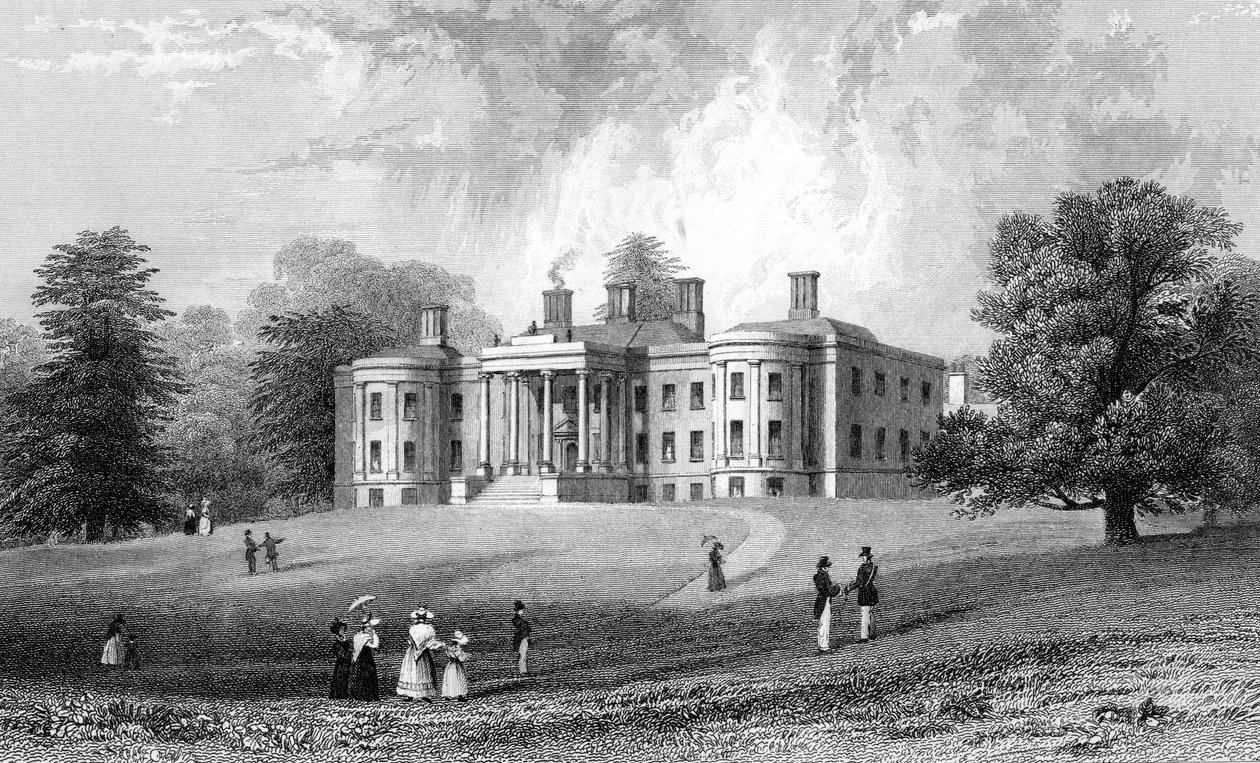 Felix Hall, Essex, graveret af Henry Adlard, 1833 af William Henry Bartlett