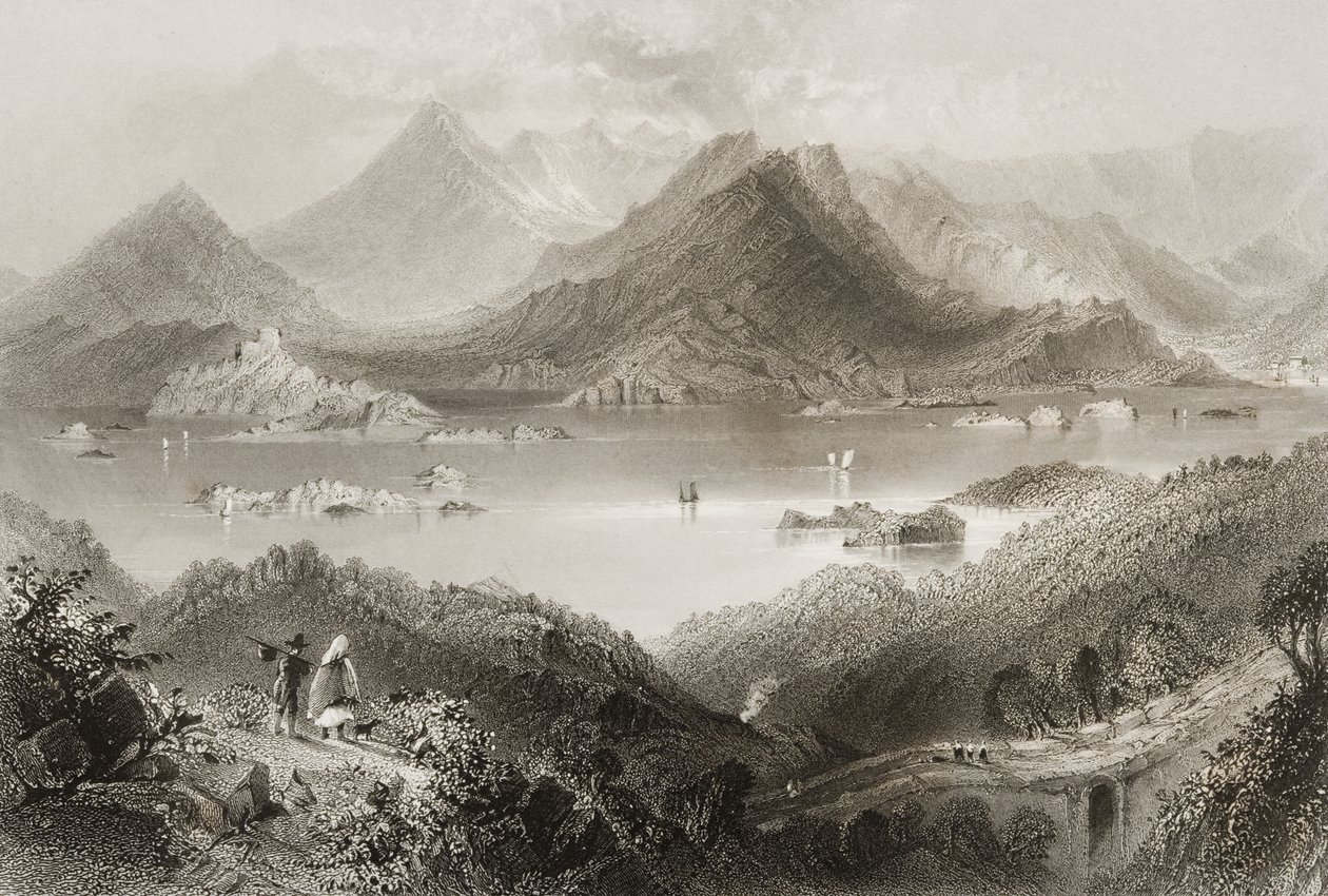 Glengarriff, County Cork, Irland, fra "Scenery and Antiquities of Ireland" af George Virtue, 1860