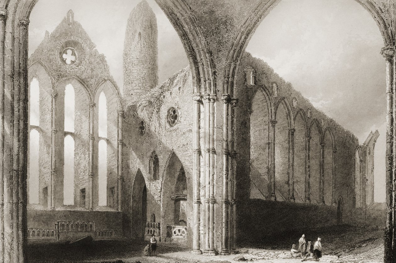 Interiør af Hore Abbey, The Rock of Cashel, County Tipperary, Irland, fra 