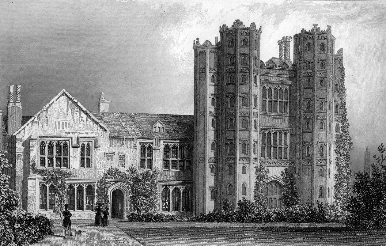 Layer Marney Tower, Essex, graveret af Henry Wallis, 1832 af William Henry Bartlett
