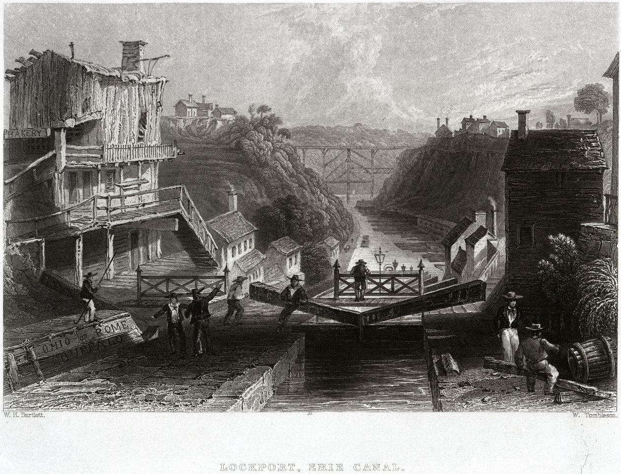 Lockport, Erie Canal af William Henry Bartlett