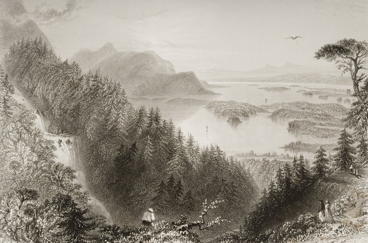 Lower and Turk Lakes, County Killarney, Irland, fra 