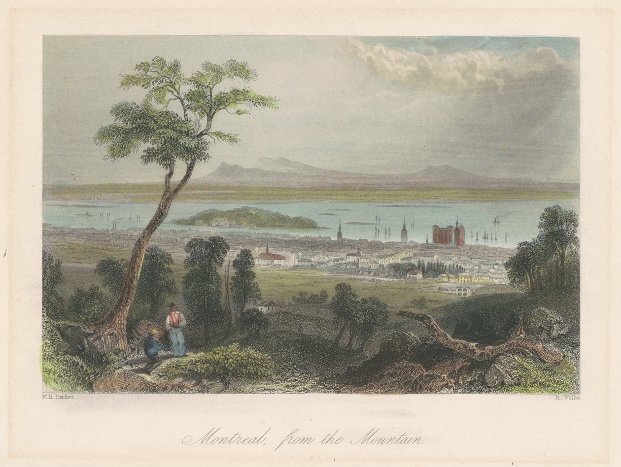 Montreal set fra bjerget af William Henry Bartlett