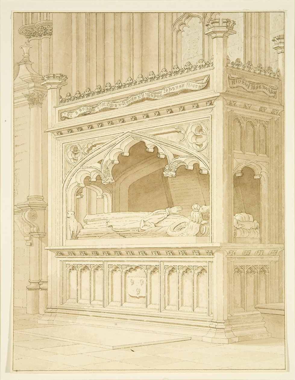 Monument til William Canynges i St Mary Redcliffe af William Henry Bartlett