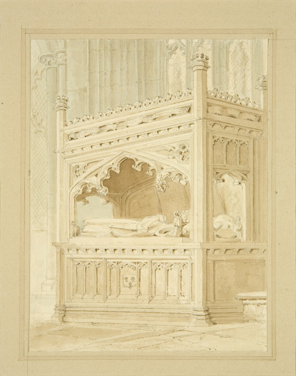 Monument til William Canynges i St Mary Redcliffe af William Henry Bartlett