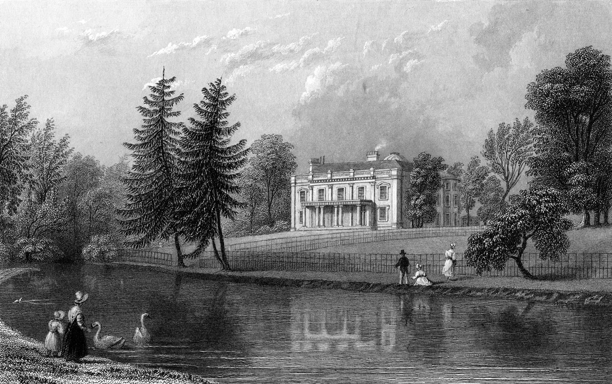Moor Hall, nær Harlow, Essex, indgraveret af John Rogers, 1833 af William Henry Bartlett
