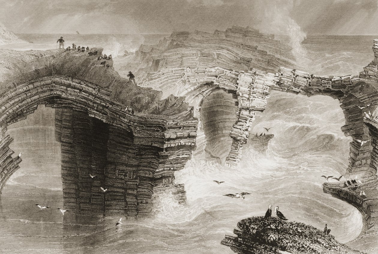Naturlige broer nær Kilkee, County Clare, Irland, fra 