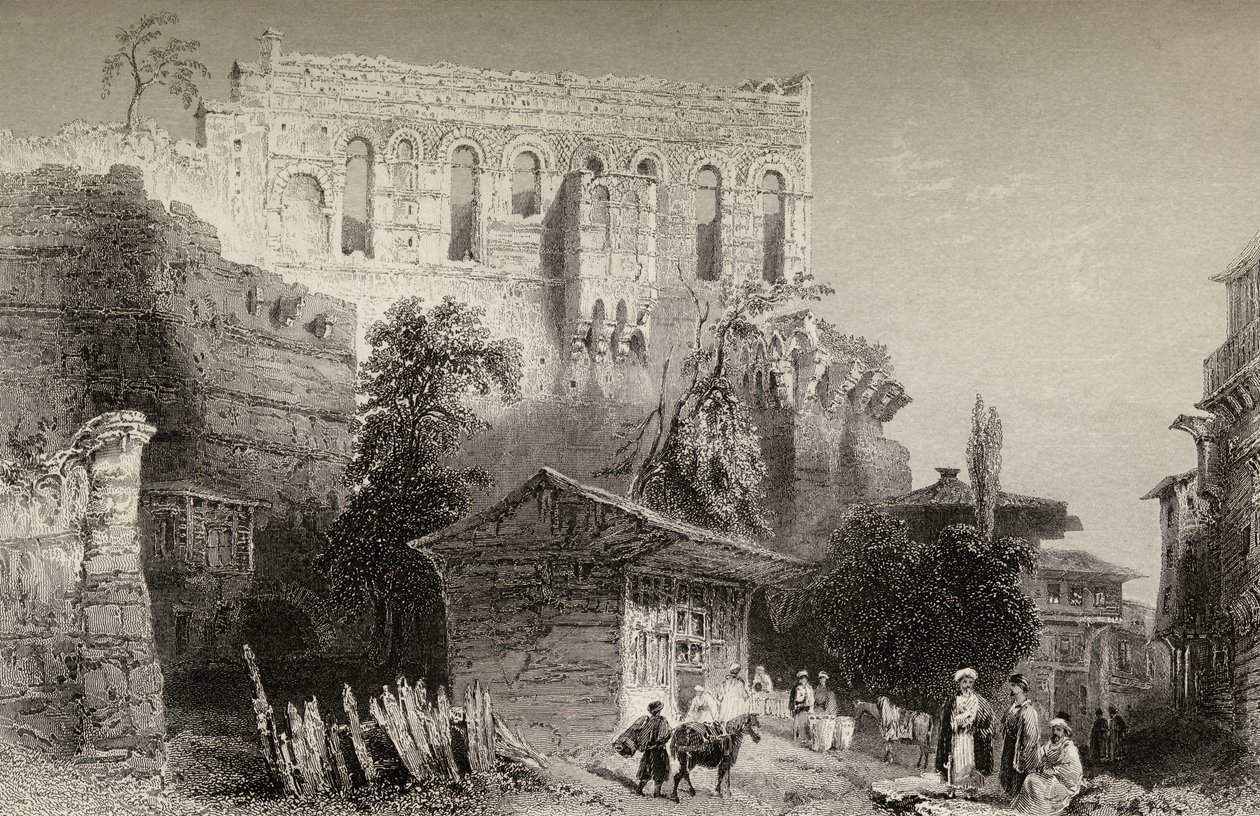 Belisarius-paladset, Tyrkiet, Istanbul af William Henry Bartlett