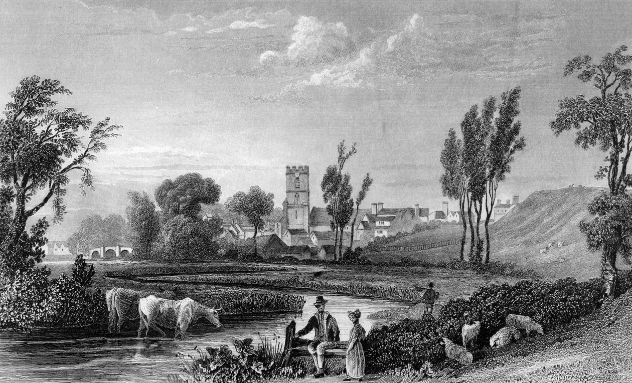 Roman Station ved Chipping Hill, Witham, Essex, indgraveret af William Tombleson, 1832 af William Henry Bartlett