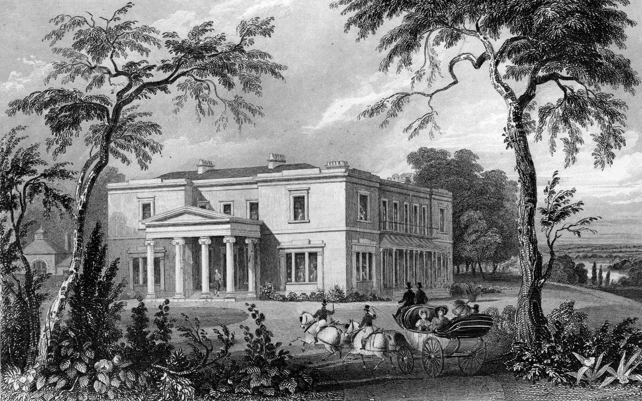 Stisted Hall, nær Braintree, Essex, indgraveret af John Carr Armytage, 1832 af William Henry Bartlett