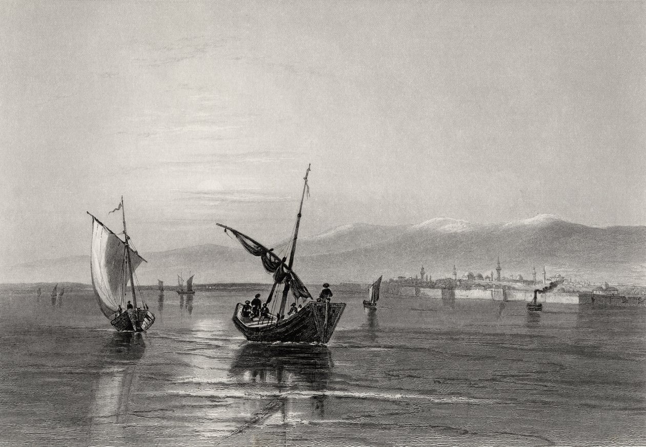 Balkan, Bulgarien, fra nær Widden, indgraveret af J. Godfrey af William Henry Bartlett