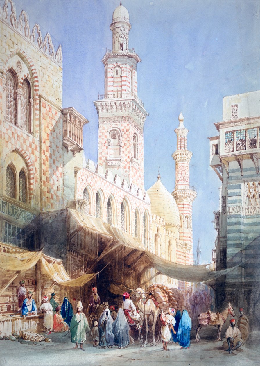 Sharia El Gohargiyeh, Kairo, 1800-tallet af William Henry Bartlett