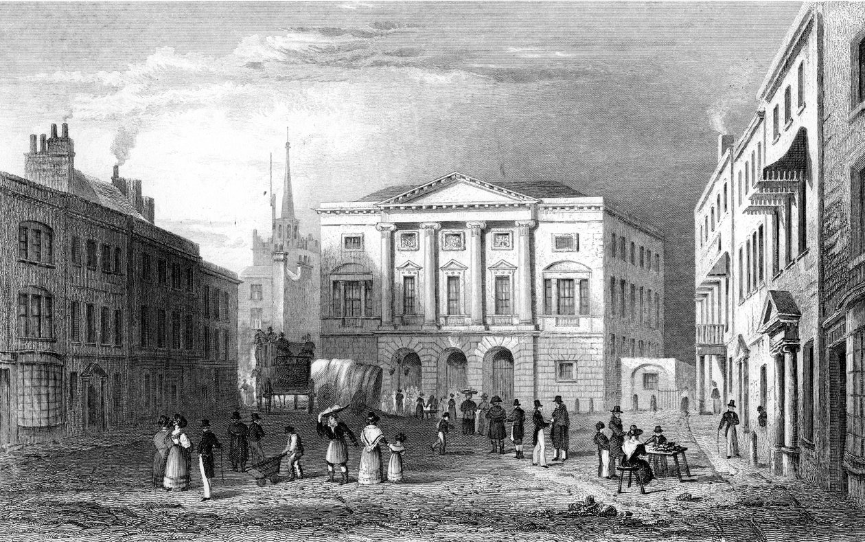 The Shire Hall, Chelmsford, Essex, graveret af Samuel Lacey, 1832 af William Henry Bartlett