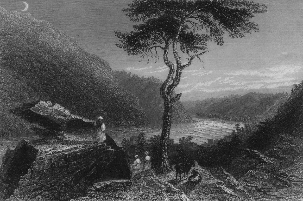 The Valley of the Shenandoah, fra Jefferson Rock, 1838 af William Henry Bartlett