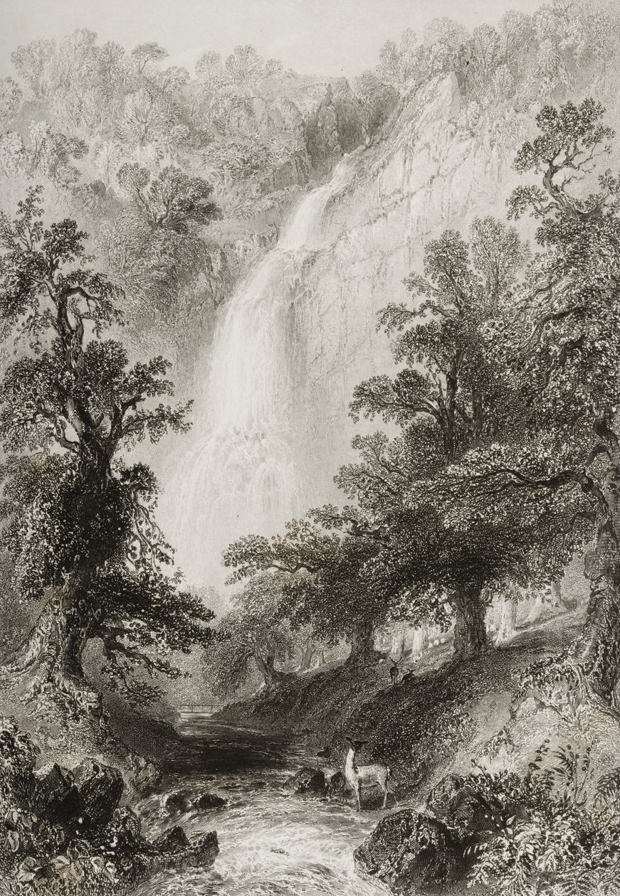 Vandfaldet, Powerscourt, County Wicklow, Irland, fra 