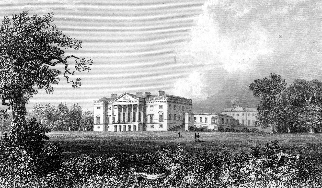Thorndon Hall, Essex, graveret af Henry Adland, 1831 af William Henry Bartlett