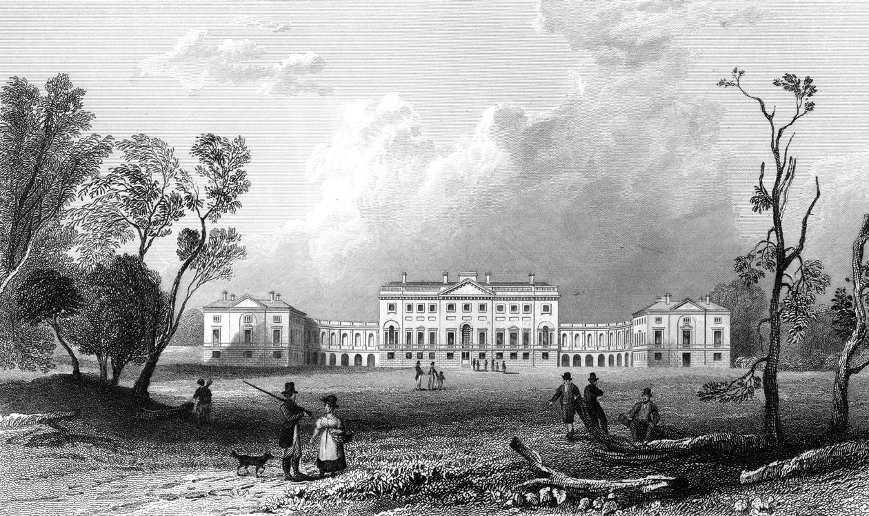 Thorndon Hall, Essex, graveret af Henry Adland, 1832 af William Henry Bartlett