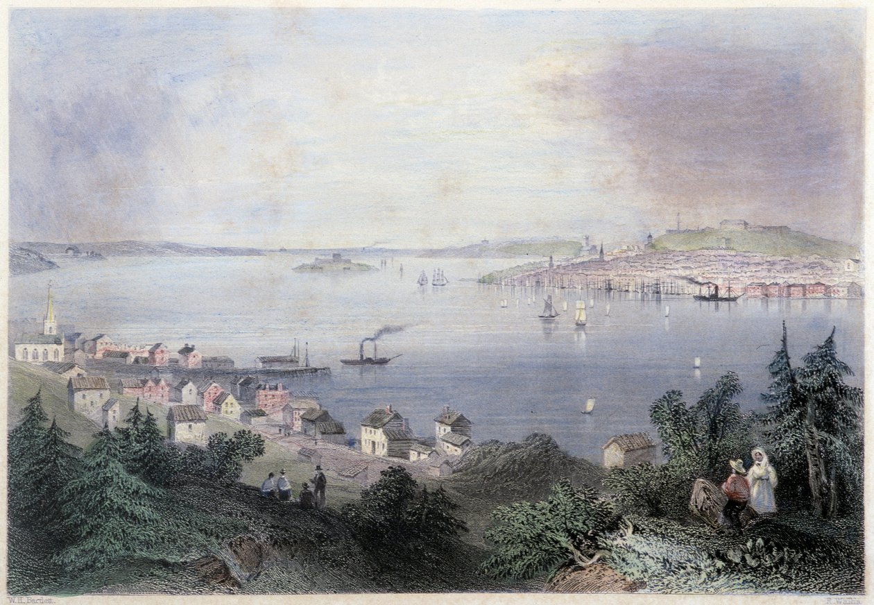 Udsigt over Halifax - i "" Canadian Scenery illustreret"" af William Henry Bartlett, red. George Dyd af William Henry Bartlett