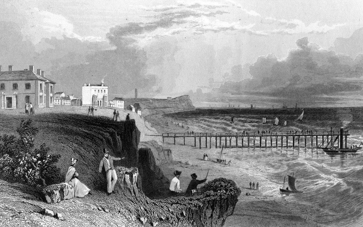 Walton on the Naze, Essex, graveret af William Tombleson, 1832 af William Henry Bartlett